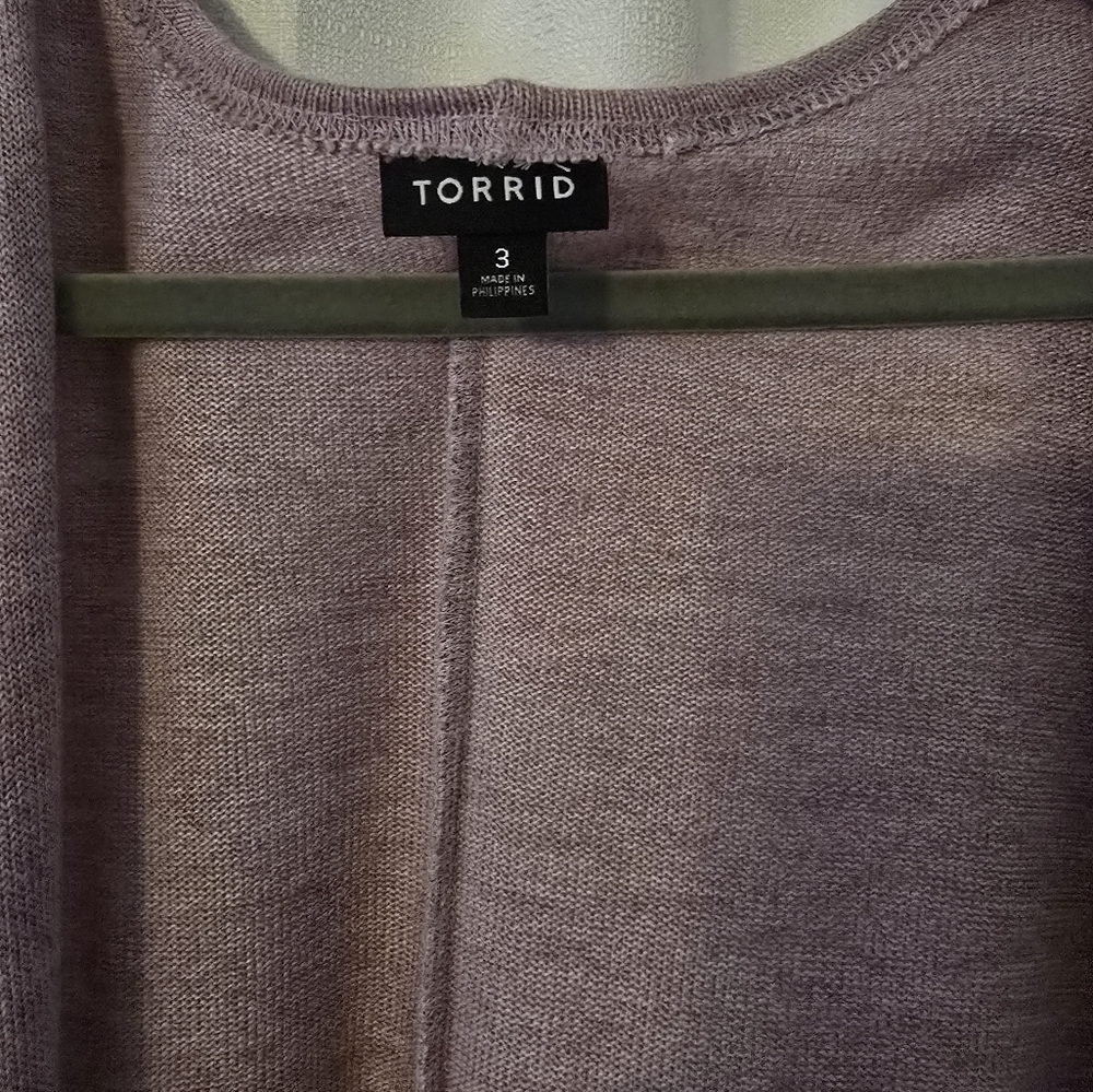 Torrid Lavender Knit Cardigan Size 3 - Picture 4 of 5
